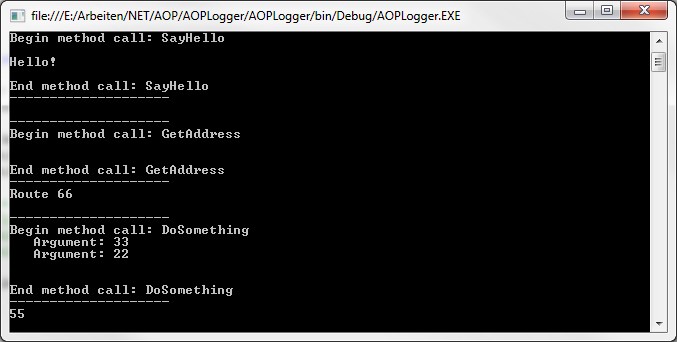 Console output with AOP